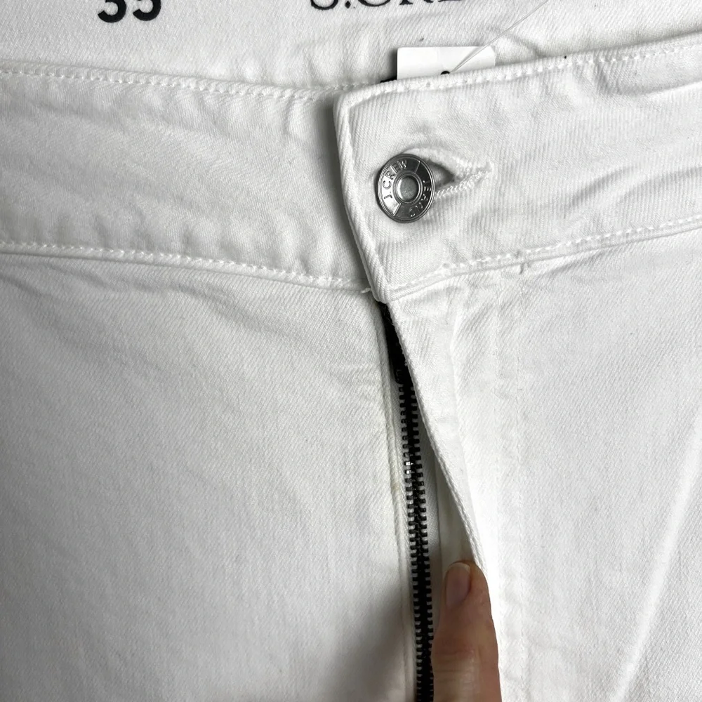 NEW J. Crew White Curvy Slim Wide-Leg Classic Preppy Relaxed High Rise Jeans‎ 35